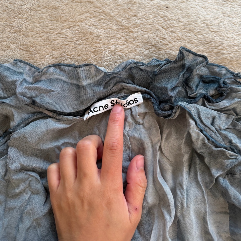 Acne Studios Light Gray/Blue Silk Shirt